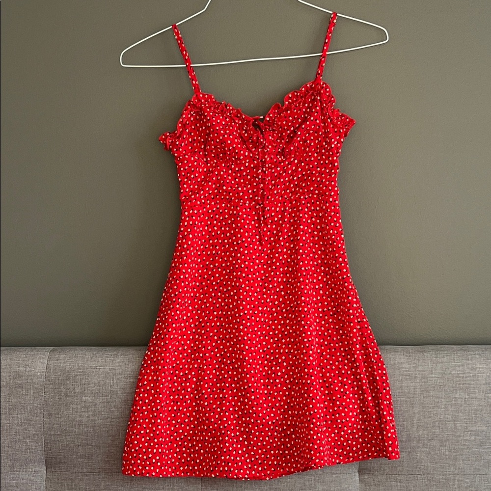 Princess Polly Red and White Polka Dot Summer Dress